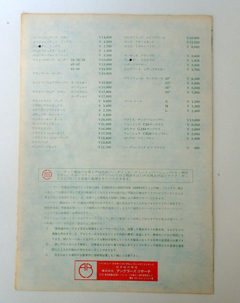 BKT58 ハーディ　カタログ　1978年